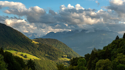 View on Swiss Alps from Leysin 