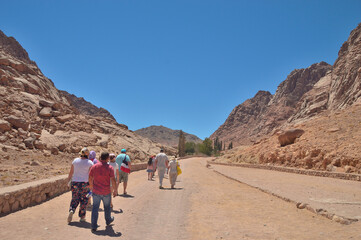 dirt road among the mountains of red sandstone