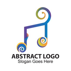 Abstract logo about music full of color