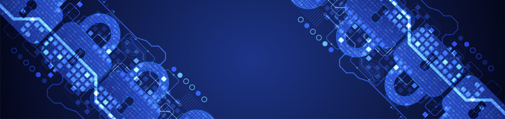 Padlock icon.Ppersonal data security Illustrates cyber data or information privacy idea. Color abstract  internet technology.