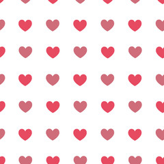 Heart seamless pattern vector on isolated white background.