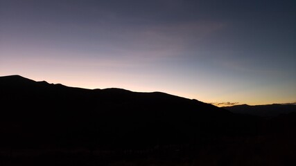 sunset over the mountains