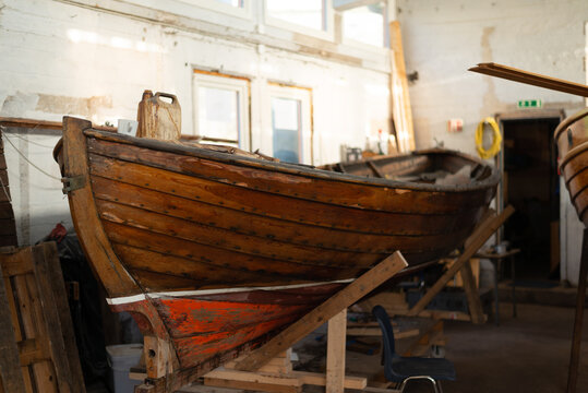 Inside Boat Building And Repair Shop In Norway, Oslo.