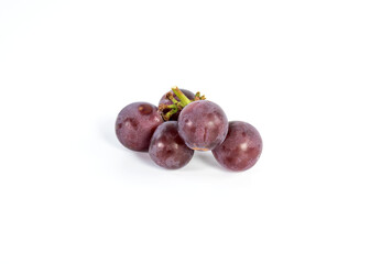 Bunch of fresh ripe juicy grapes isolated on white background.