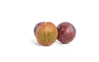 Fresh ripe juicy grapes isolated on white background.