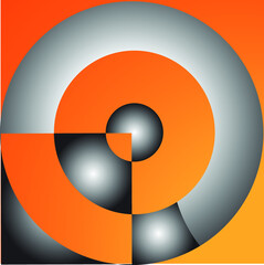 Circles isoladed on orange gradient background