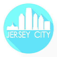 Jersey City New Jersey Flat Icon Skyline Silhouette Design City Vector Art Landmark.