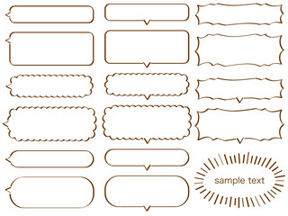 ペン字のポップでかわいい吹き出しセット 横長 Horizontal Speech Bubble Cartoon Wall Mural Carto Pico