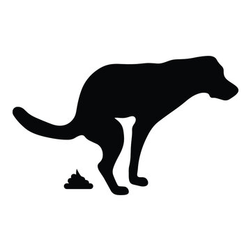 recommend clip art: Dog pooping icon, vector illustration