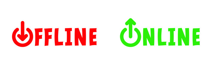 Page not found, 404 error.  Off line unplug. Funny vector electric quotes for motivation, networking internet concept. Offline or online and unplugged sign. Under construction, broken cable.