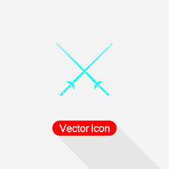 Fencing Sport Icon, Fencing Sword Icon, Cross Rapiers Icon Vector Illustration Eps10