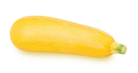 Fresh whole yellow vegetable marrow zucchini isolated on a white background.