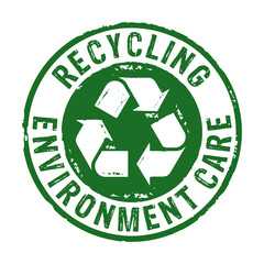 Recycling grunge stamp vector symbol