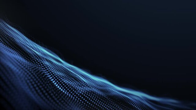 Abstract digital particle wave and light abstract background ,animation cyber or technology background.