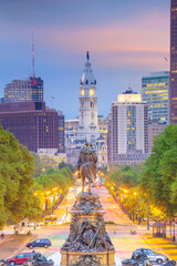 Cityscape of downtown skyline Philadelphia in Pennsylvania