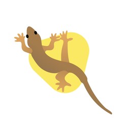 Illustration of Lizard Cartoon, Cute Funny Character, Flat Design
