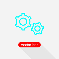 Gears Icon, Settings Icon Vector Illustration Eps10