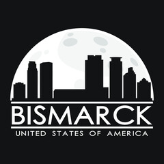Fototapeta premium Bismarck Skyline Silhouette Skyline Stamp Vector City Design.