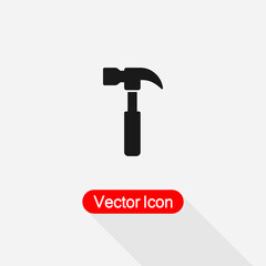 Hammer Icon, Carpenter Hammer Icon Vector Illustration Eps10
