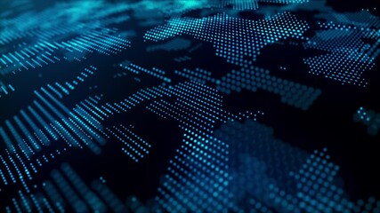 Abstract digital and light abstract background ,animation digital grid data communication technology background. - Powered by Adobe