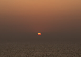 sunset at beach of  goa,india