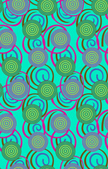 Geometric textile design with abstract and circle pattern