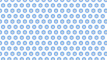 Fototapeta na wymiar Hexagon pattern, blue and white, extra Large pattern size as a background