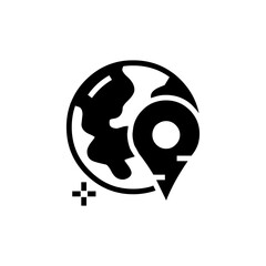 Worldwide. Icon for business, finance and marketing strategy - glyph series