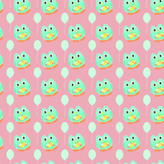 blue owls with pink background seamless repeat pattern
