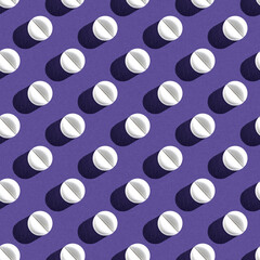 Pill pattern on purple background