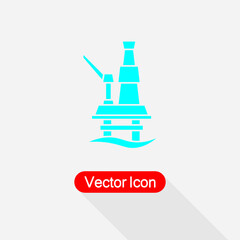 Oil Pump Icon, Oil Pump Logo Oil Rig Icon Vector Illustration Eps10