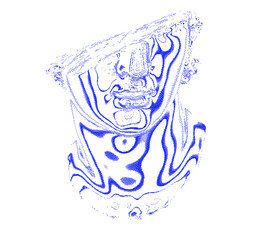 Minimal fashion illustration with fragmentary bust in bitmap pixel art style. 