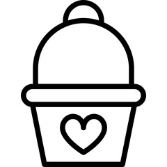 cupcake line icon