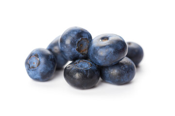 heap of blueberries isolated on white background