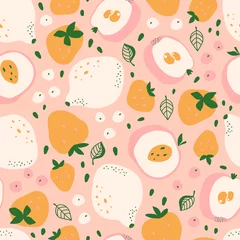 Foto op Canvas Seamless pattern of abstract fruits © rosypatterns
