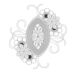 Abstract Flower for coloring book. coloring book for adult