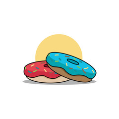 donuts flat icon illustration simple minimalism
