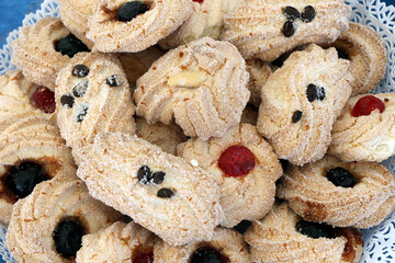 Almond paste cookies, product of the Italian pastry