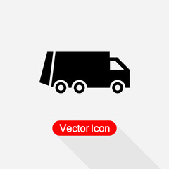 Recycle Truck Icon, Garbage Truck Icon Vector Illustration Eps10