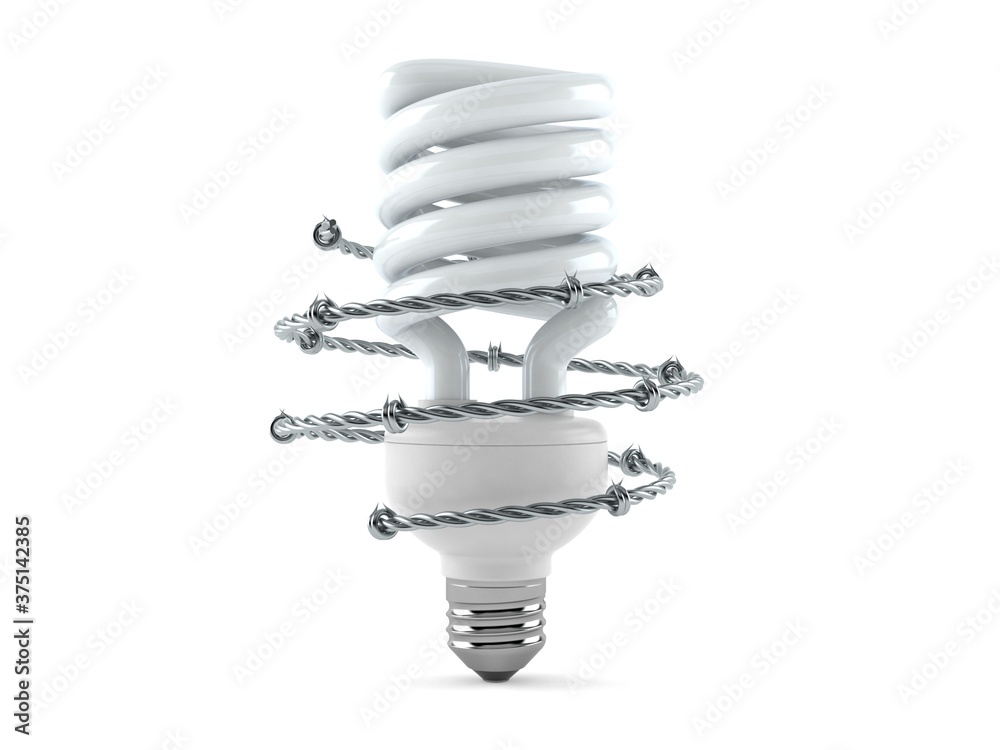 Canvas Prints light bulb cfl with barbed wire