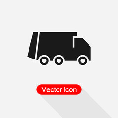 Recycle Truck Icon, Garbage Truck Icon Vector Illustration Eps10