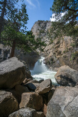 roaring river falls in kings canyon national park, usa