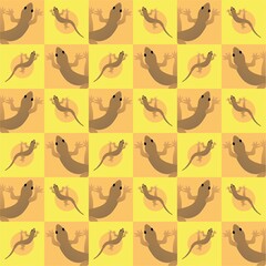 Lizard Cute Illustration, Cartoon Funny Character, Pattern Wallpaper 