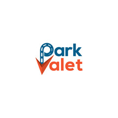 Parking lot and valet profession, vector logo design