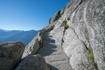 hiking the moro rock trail in sequoia national park, usa