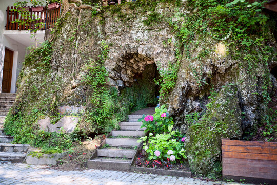  The monk&rsquo;s cave, monastic cell, The Tuman Monastery, Orthodox monastery, eastern Serbia. Spiritual Practice