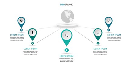 Business data visualization. Process chart. Abstract elements of graph, diagram with steps, options, parts or processes. Vector business template . Creative concept for infographic. 