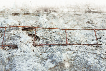 Concrete ruined wall.Rough texture of cement.
