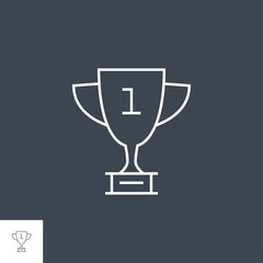 Award icon. Award Related Vector Line Icon. Isolated on Black Background. Editable Stroke.