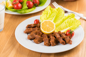 Traditional Turkish Raw Meat. ( Cig Kofte ) Turkish food.